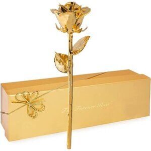 Forever Rose Real 24K Gold Rose, Genuine Kind Rose Hand Dipped in 24K Gold Roses